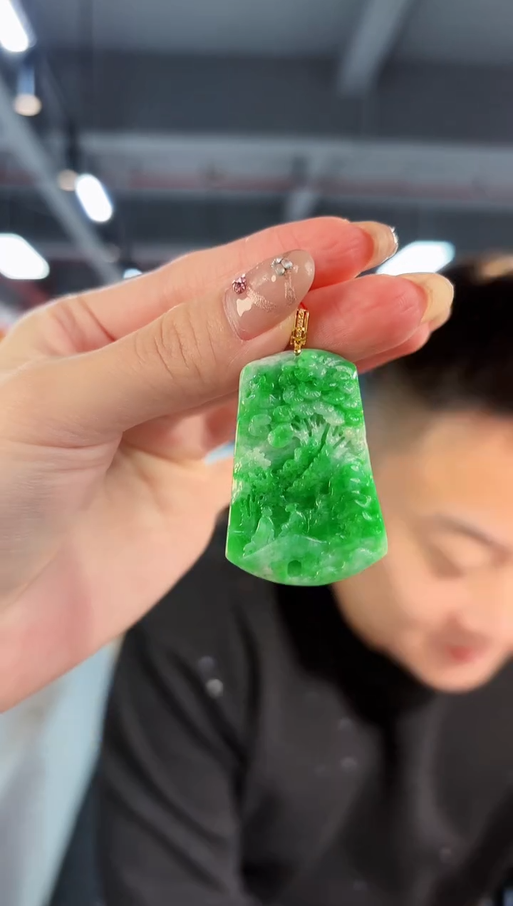 【闪购商品】翡翠颈饰18K金镶嵌缅料A货/支持复检/一件