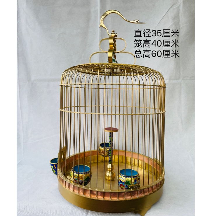 黄铜鸟笼直径35cm手工艺品观赏笼