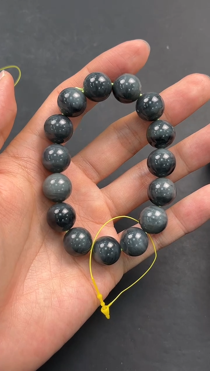 未镶嵌手串和田玉若羌李保国矿青花手串卡14微色差