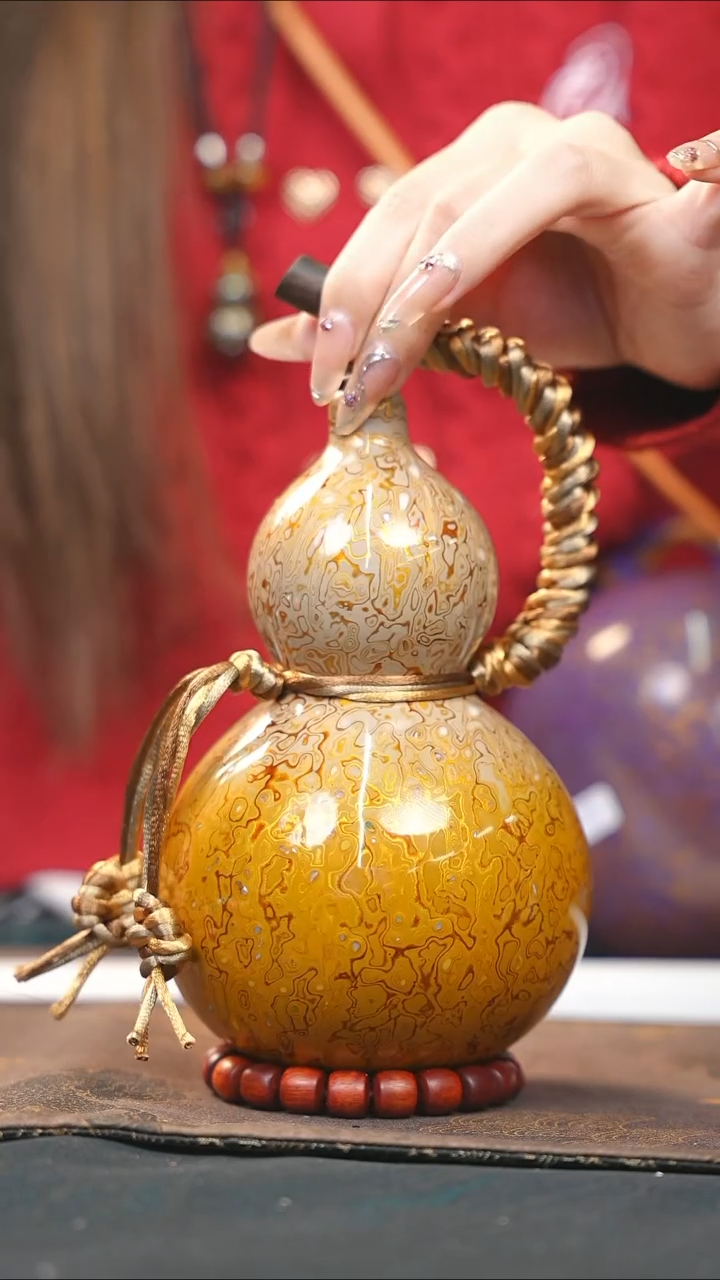 【闪购商品】WA167漆艺酒葫芦不包手串及旋转底座