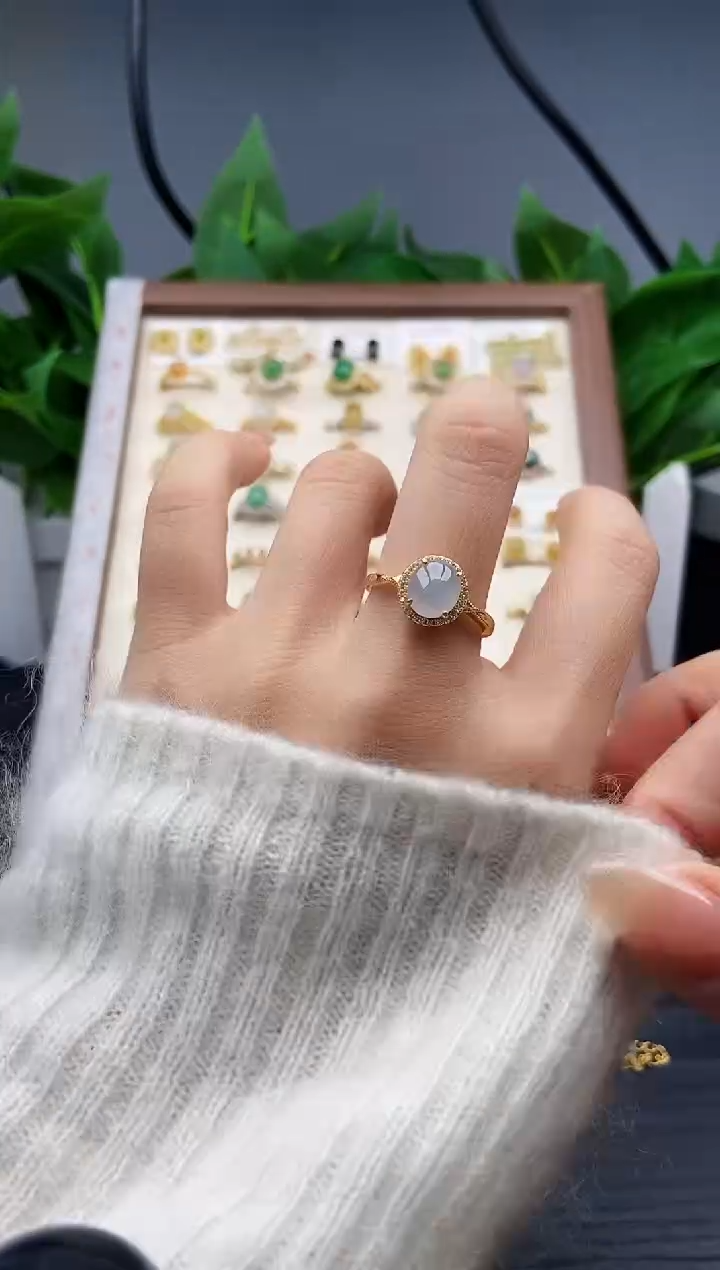 银S925镶嵌戒指翡翠12