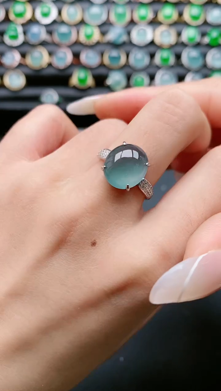 【闪购商品】翡翠戒指银S925镶嵌111111