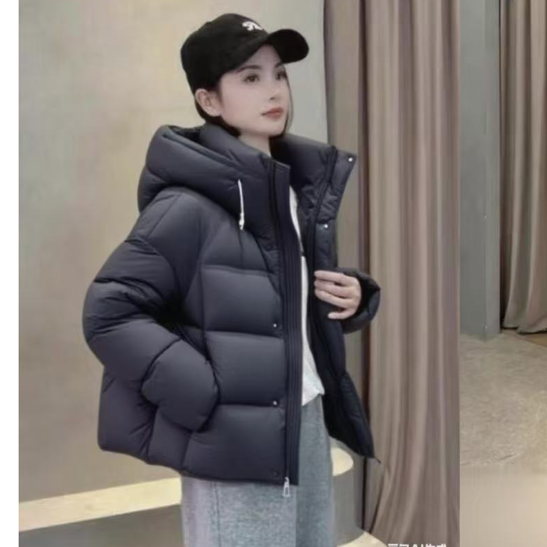 890女士冬季加厚保暖连帽棉服棉衣T