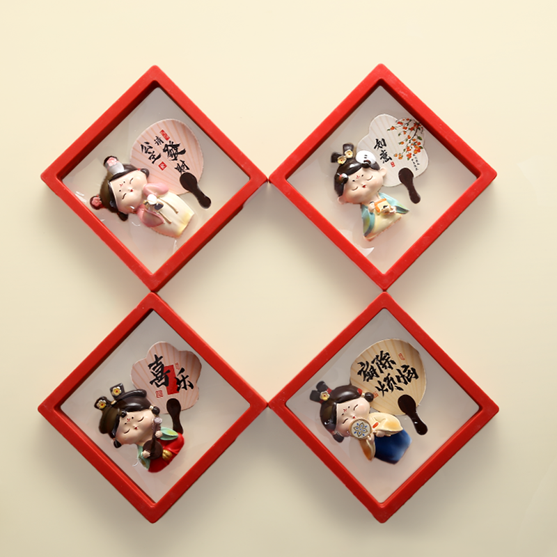 古风西安文创纪念品冰箱贴磁贴大唐仕女陕西特色洛阳特产伴手礼物