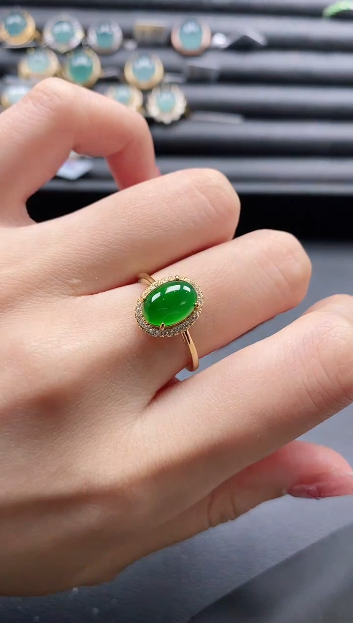 【闪购商品】翡翠戒指银S925镶嵌1111