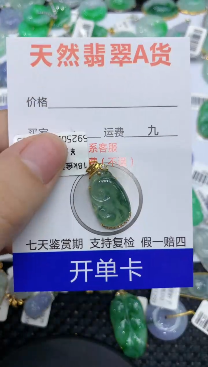 【闪购商品】翡翠颈饰18K金镶嵌111111111