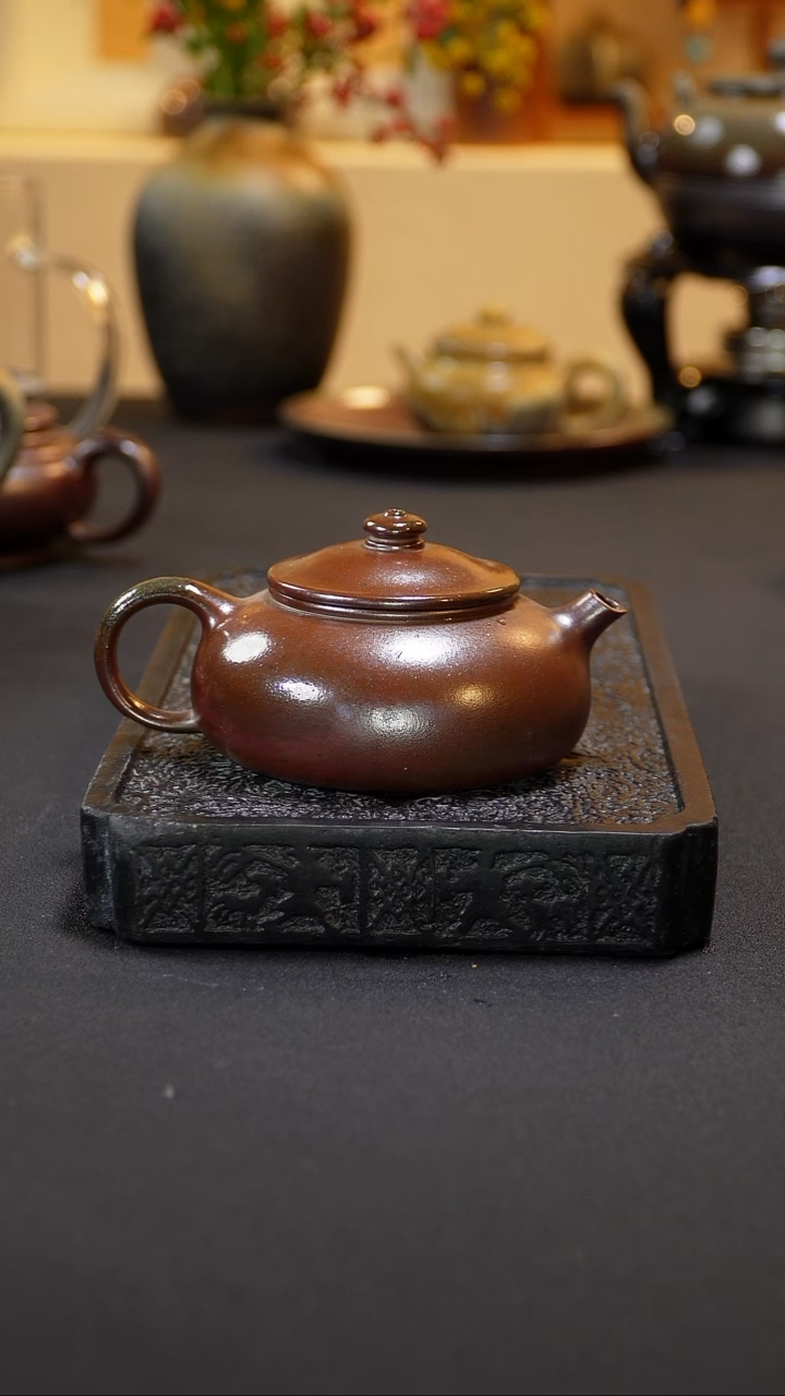茶壶紫砂纯自然柴烧