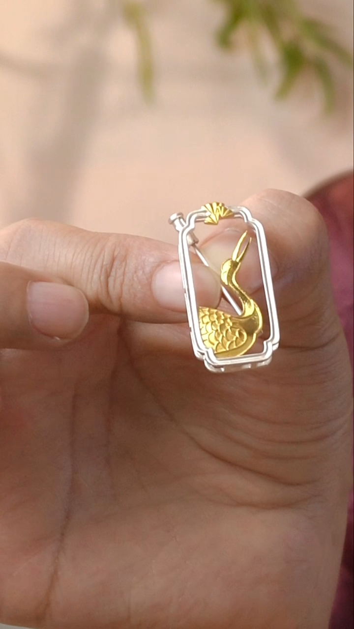 纯铜锆石合金国风胸针