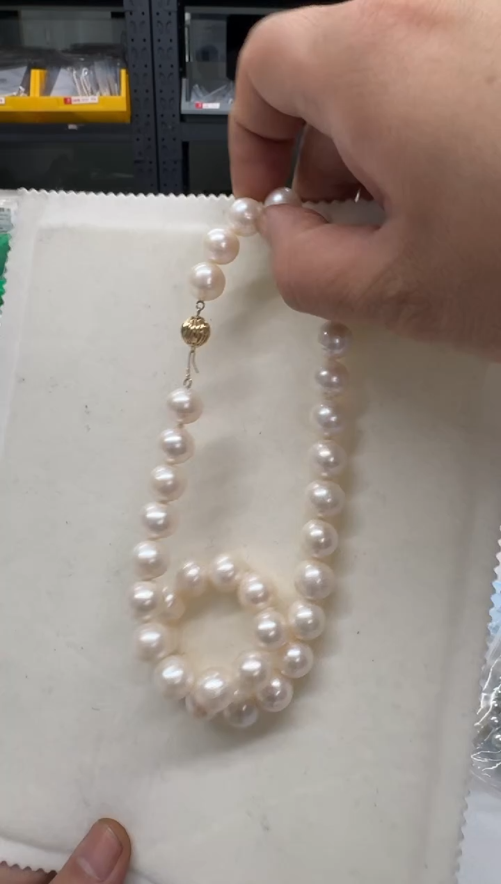 【闪购商品】淡水珍珠项链14K金镶嵌11-12mm