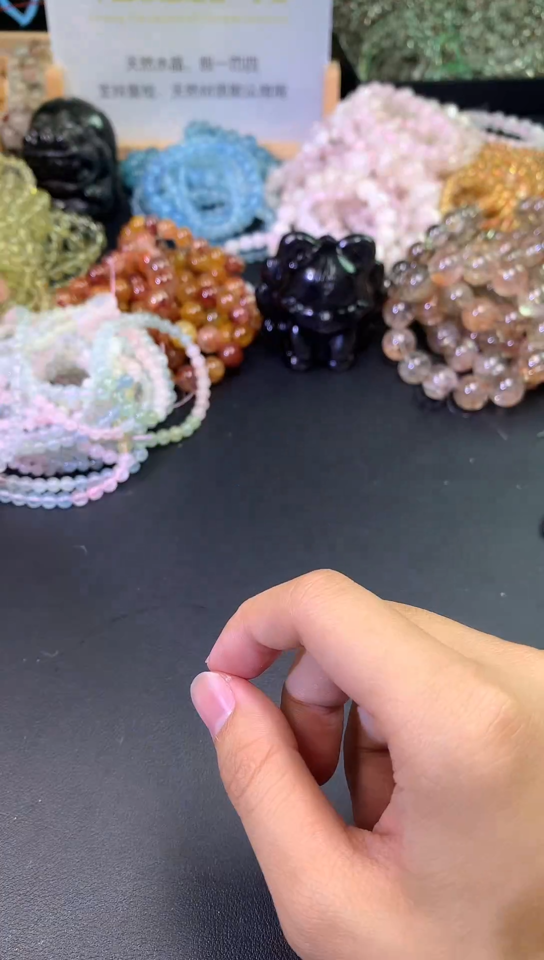 【闪购商品】水晶手链未镶嵌马粉10mm