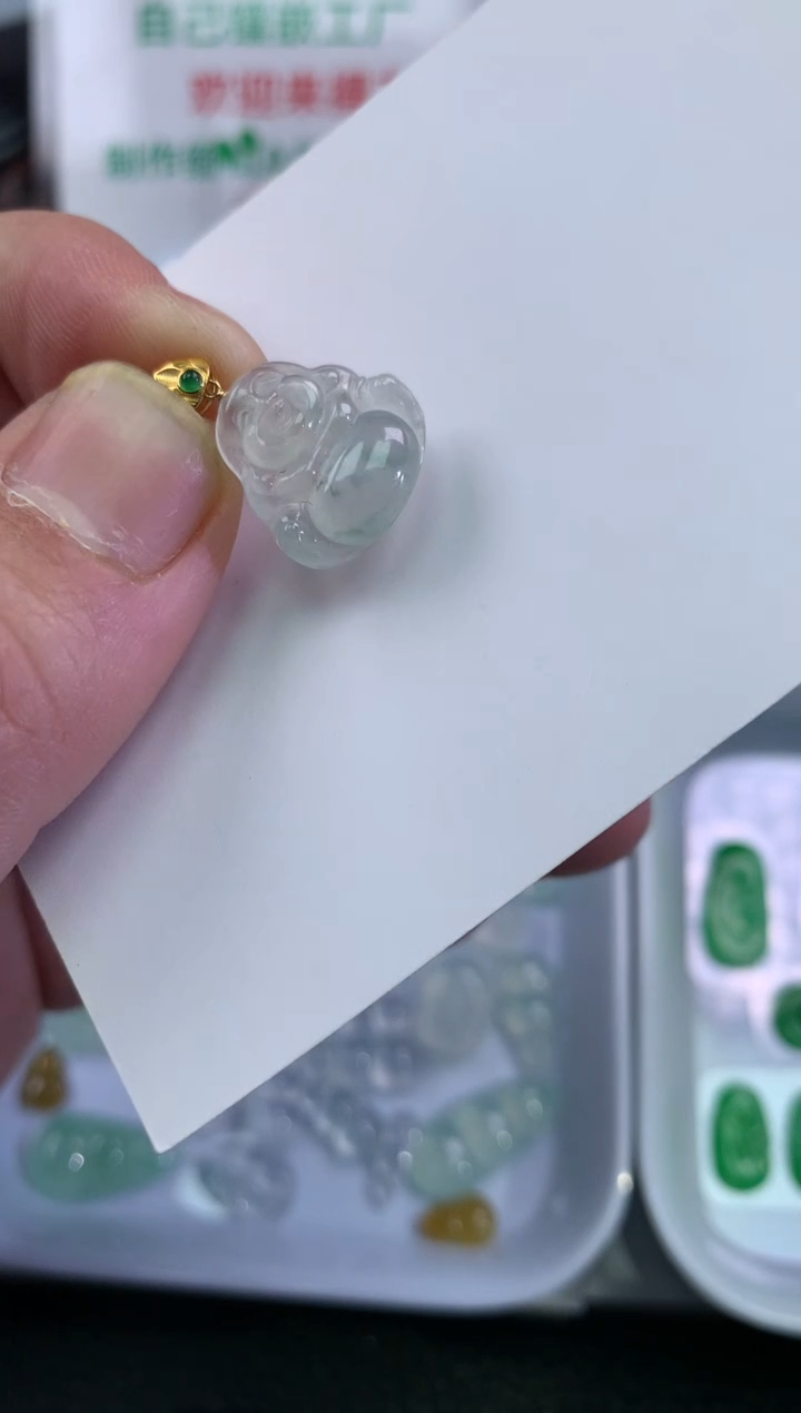 【闪购商品】翡翠颈饰18K金镶嵌佛公