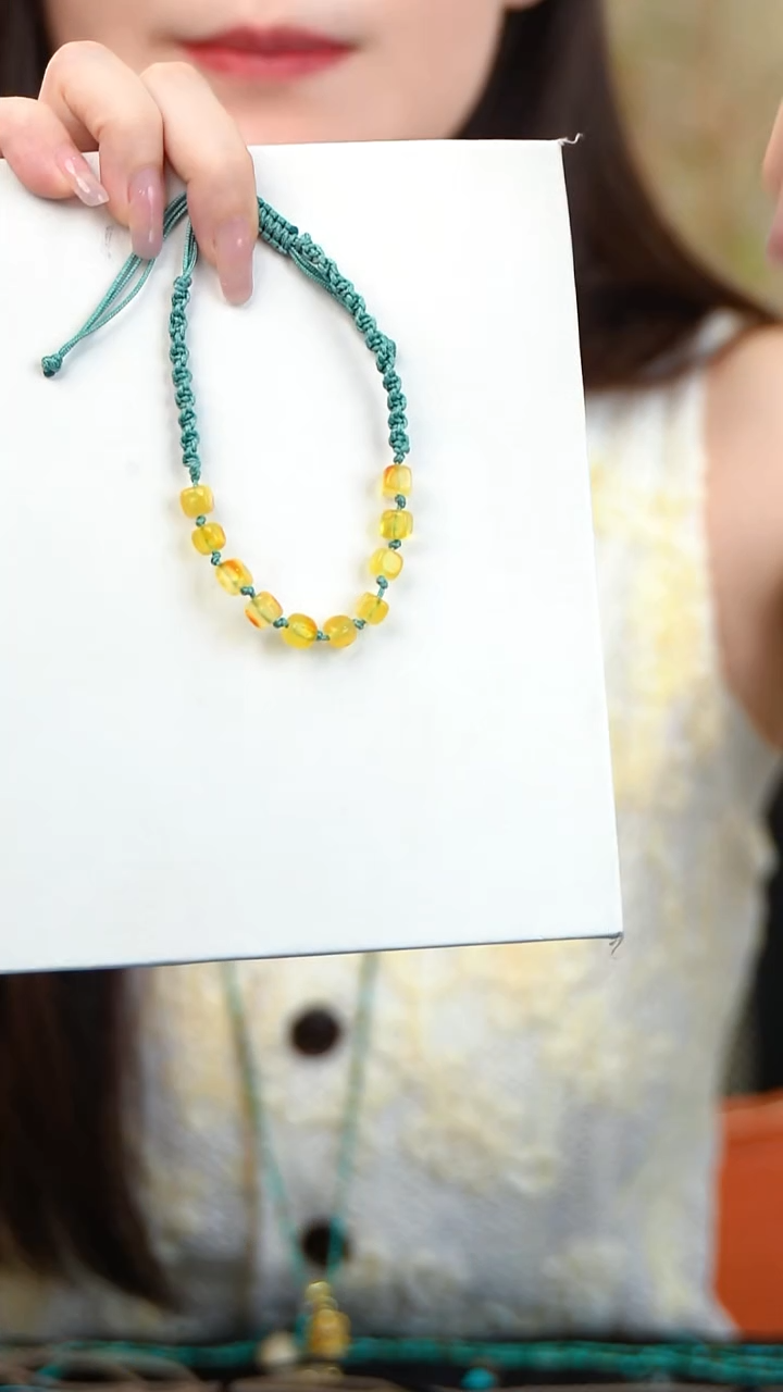 蜜蜡手串绿松天然矿石