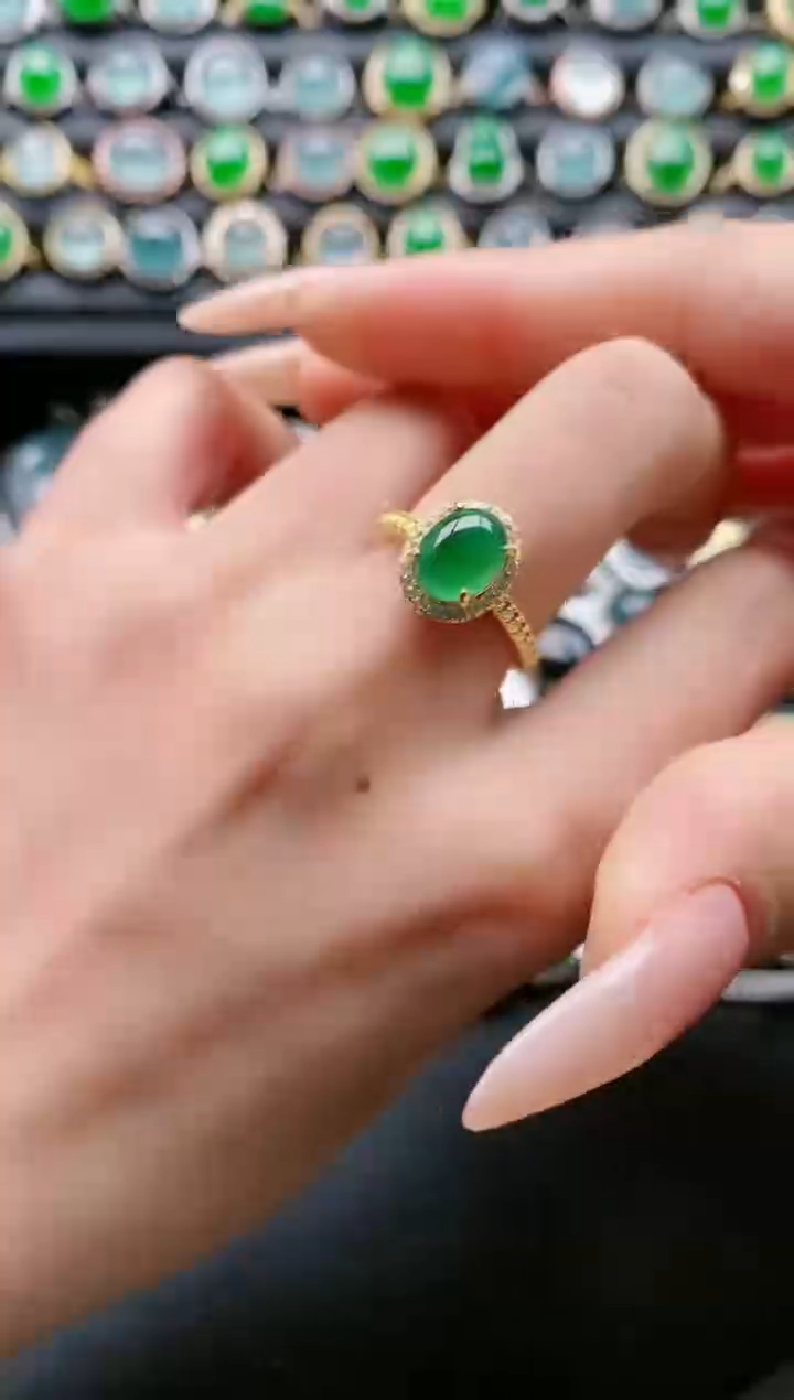 【闪购商品】翡翠戒指银S925镶嵌111111111