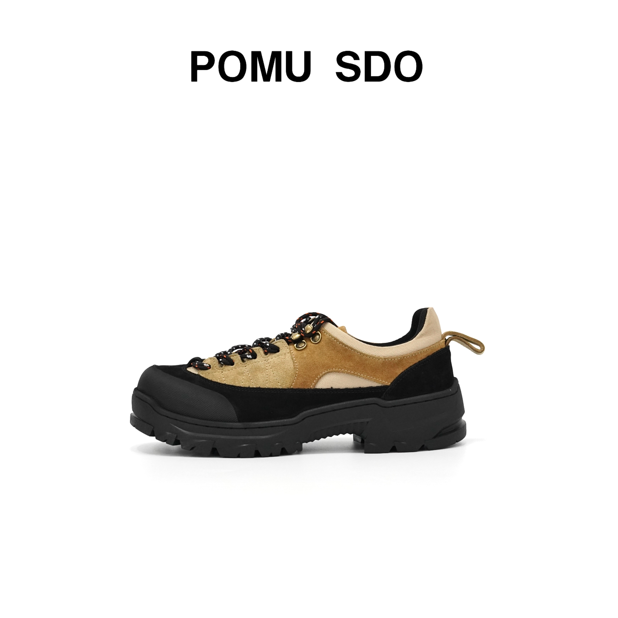 POMU SDO 25年新款厚底户外男士登山鞋增高系带短脸休闲鞋