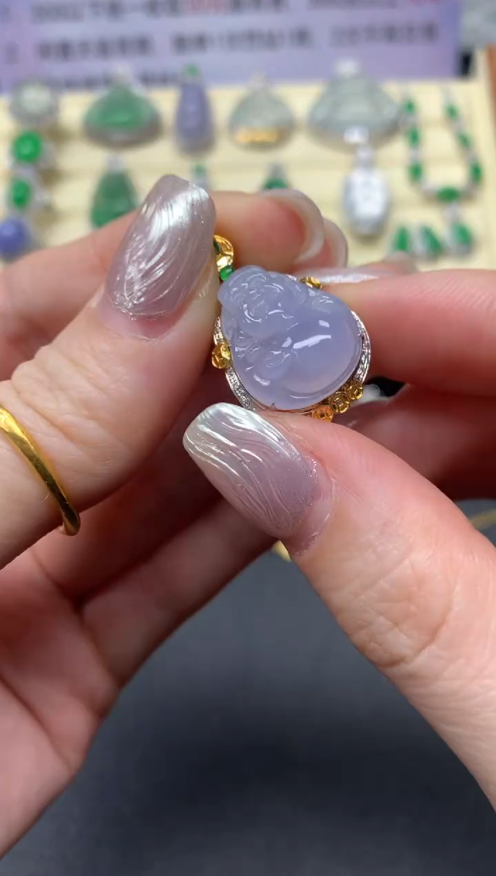 【闪购商品】翡翠吊坠(不含链)18K金镶嵌吊坠|3980+398