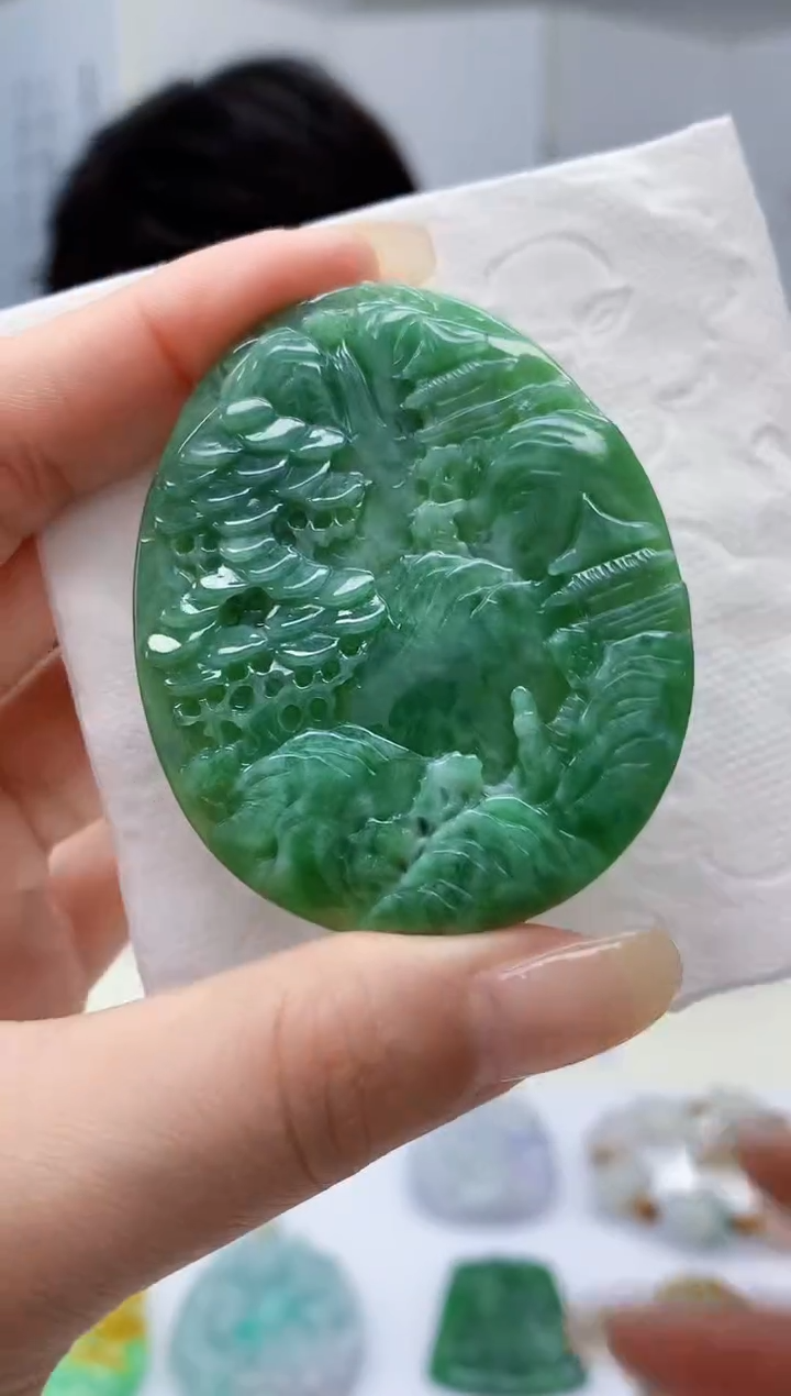 【闪购商品】定制翡翠未镶嵌5145lr-毛货挂件105