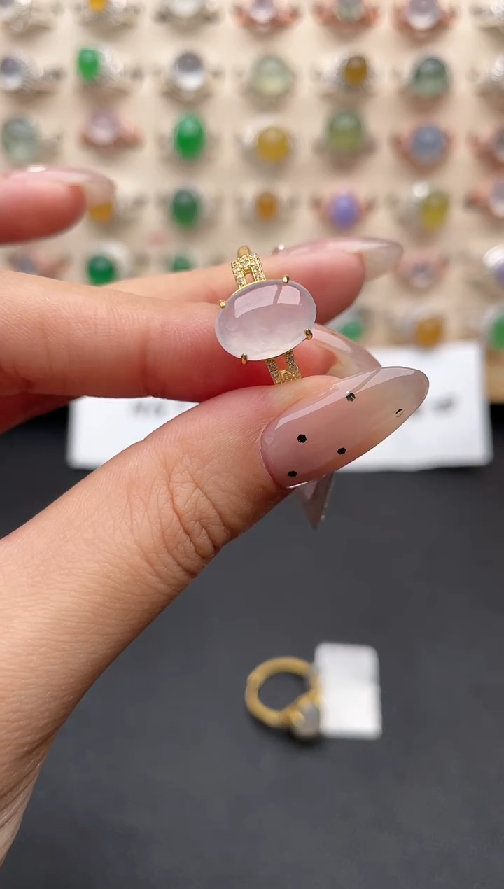 【闪购商品】翡翠戒指银S925镶嵌一物一证一礼盒