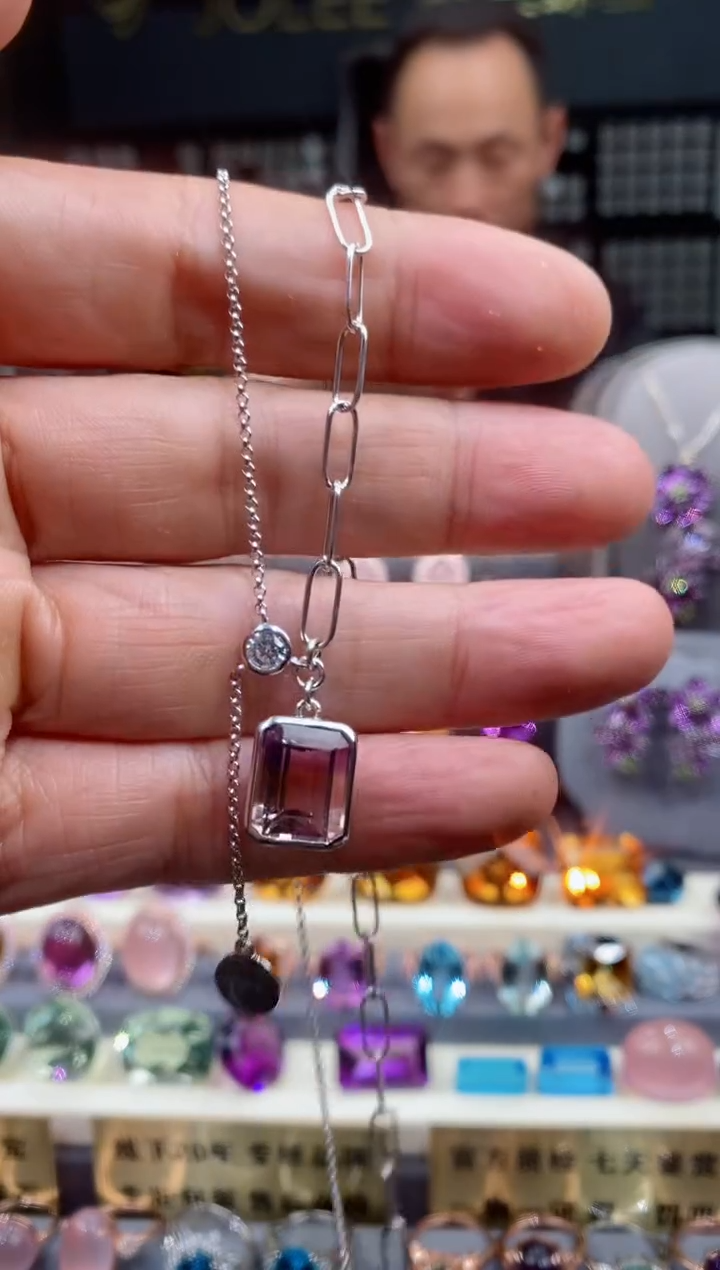 【闪购商品】水晶项链银S925镶嵌水晶项链