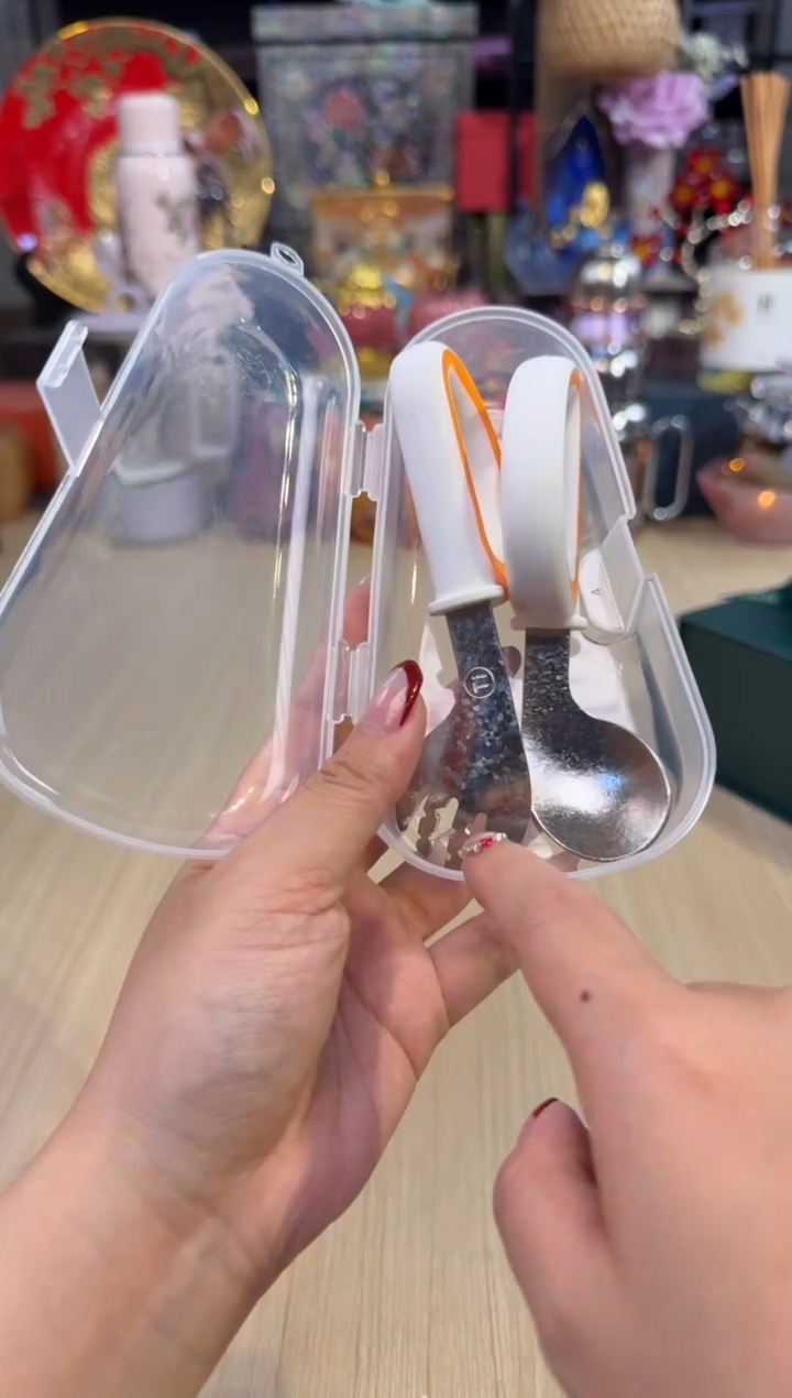 55儿童纯钛辅食勺叉