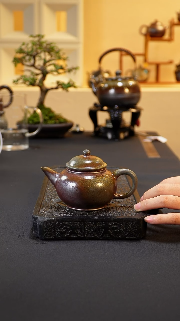 茶壶紫砂纯自然柴烧