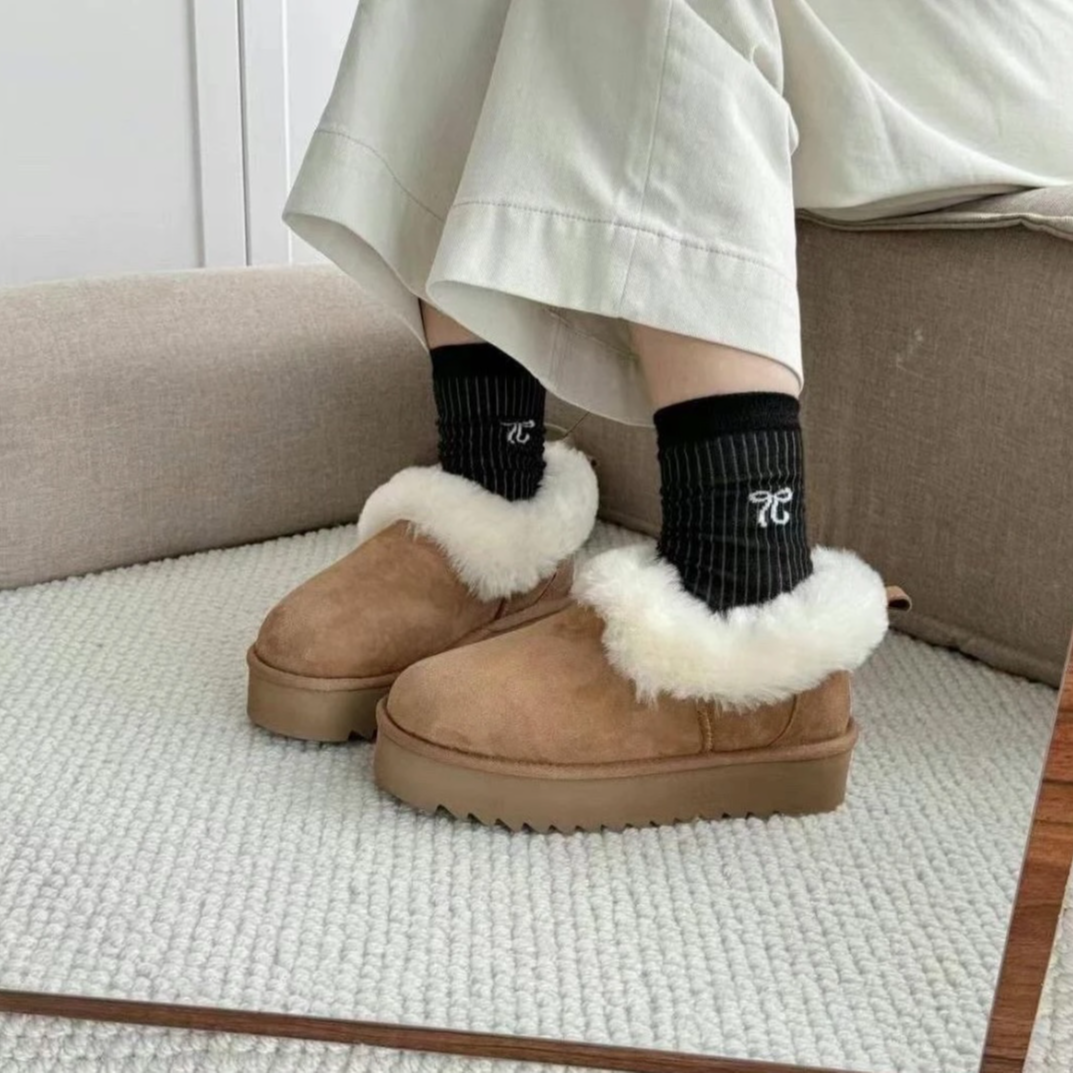 二胖【厚底大喜庆】桑坡羊皮毛一体雪地靴秋冬时尚保暖百搭外穿