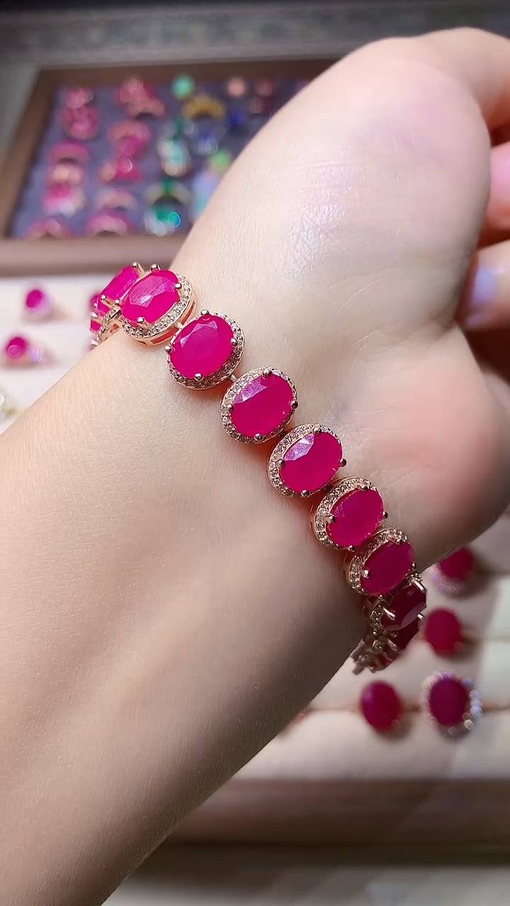 【闪购商品】红宝石手链银S925镶嵌0000