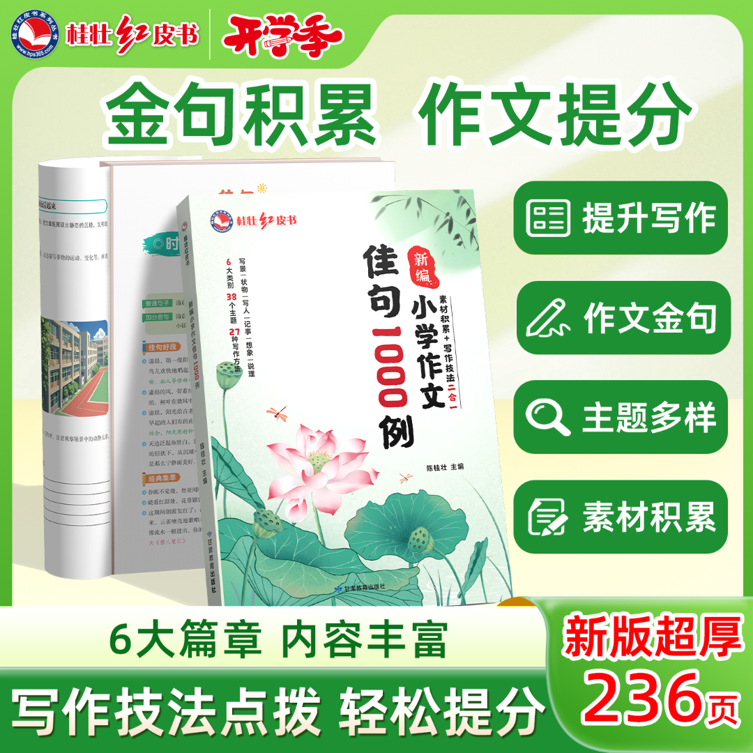 桂壮【作文佳句1000例】小学生必备写作金句速查推荐作文素材书籍