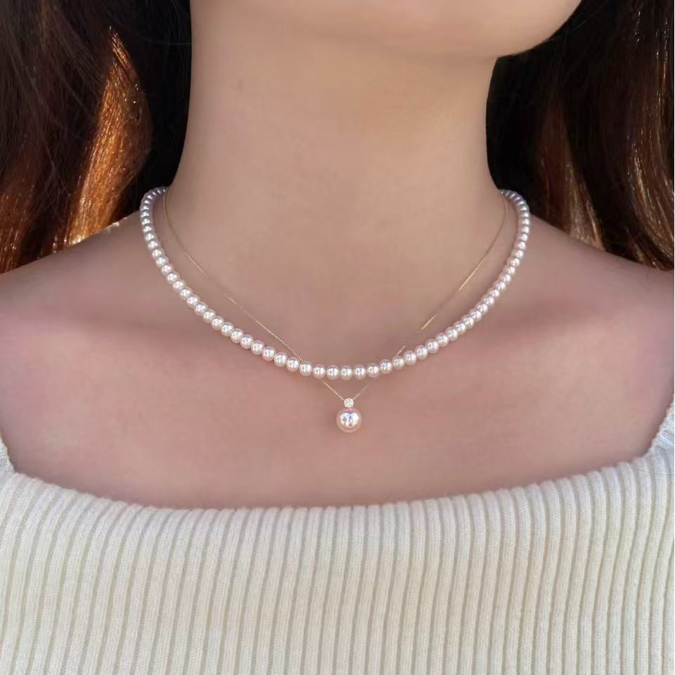 3-5mm极光正圆无暇baby珠时尚经典项链温柔