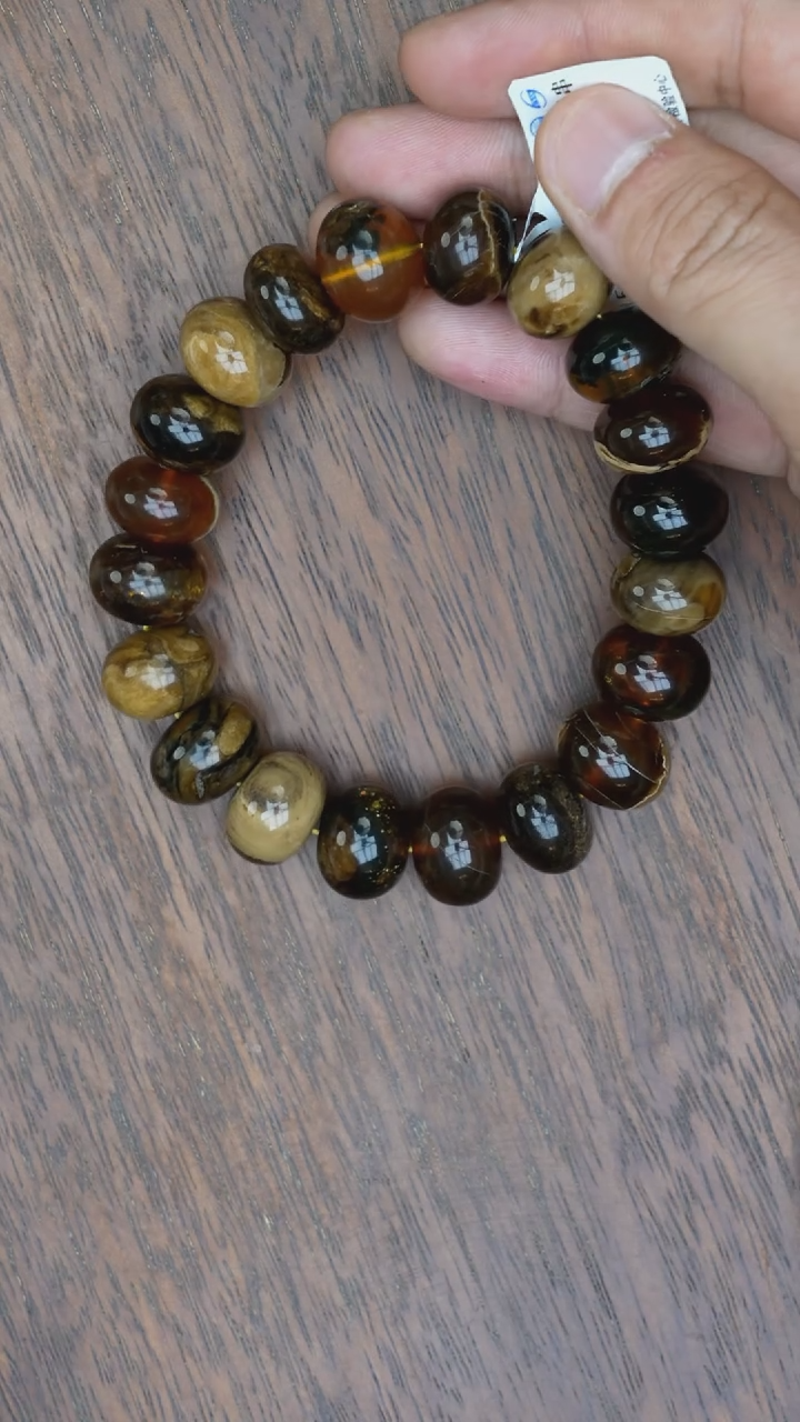 【闪购商品】琥珀裸石未镶嵌缅甸溶洞手串/多样性发其一