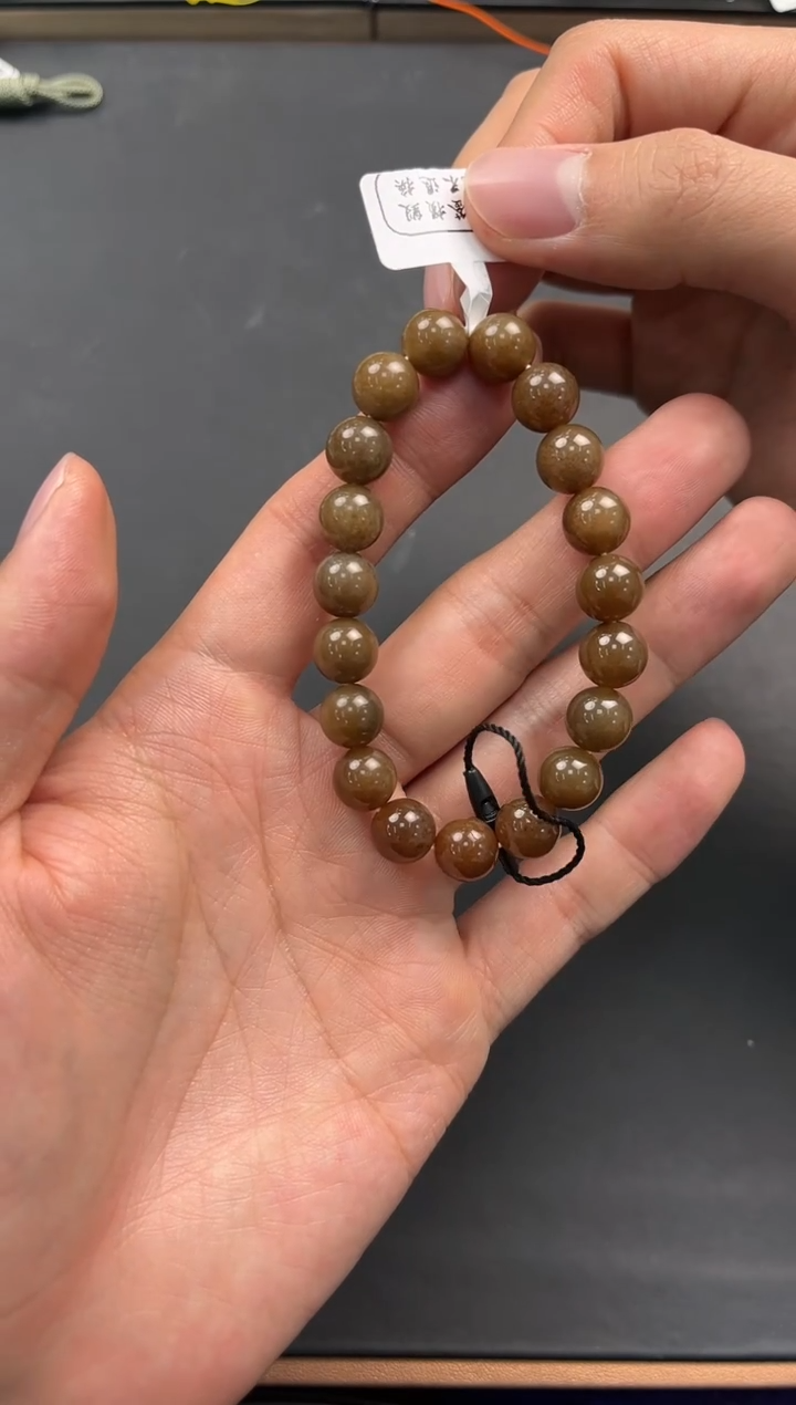 未镶嵌手串和田玉且末金山纯糖手串卡10微色差