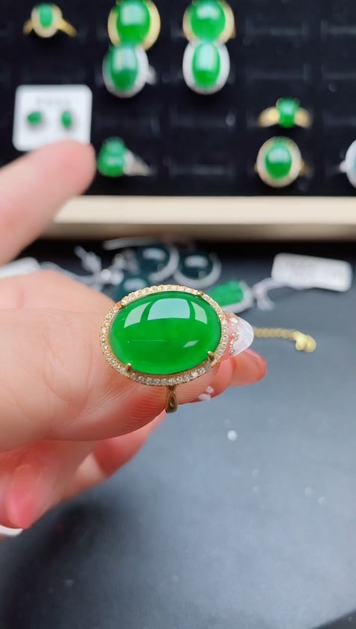 【闪购商品】翡翠戒指银S925镶嵌12121