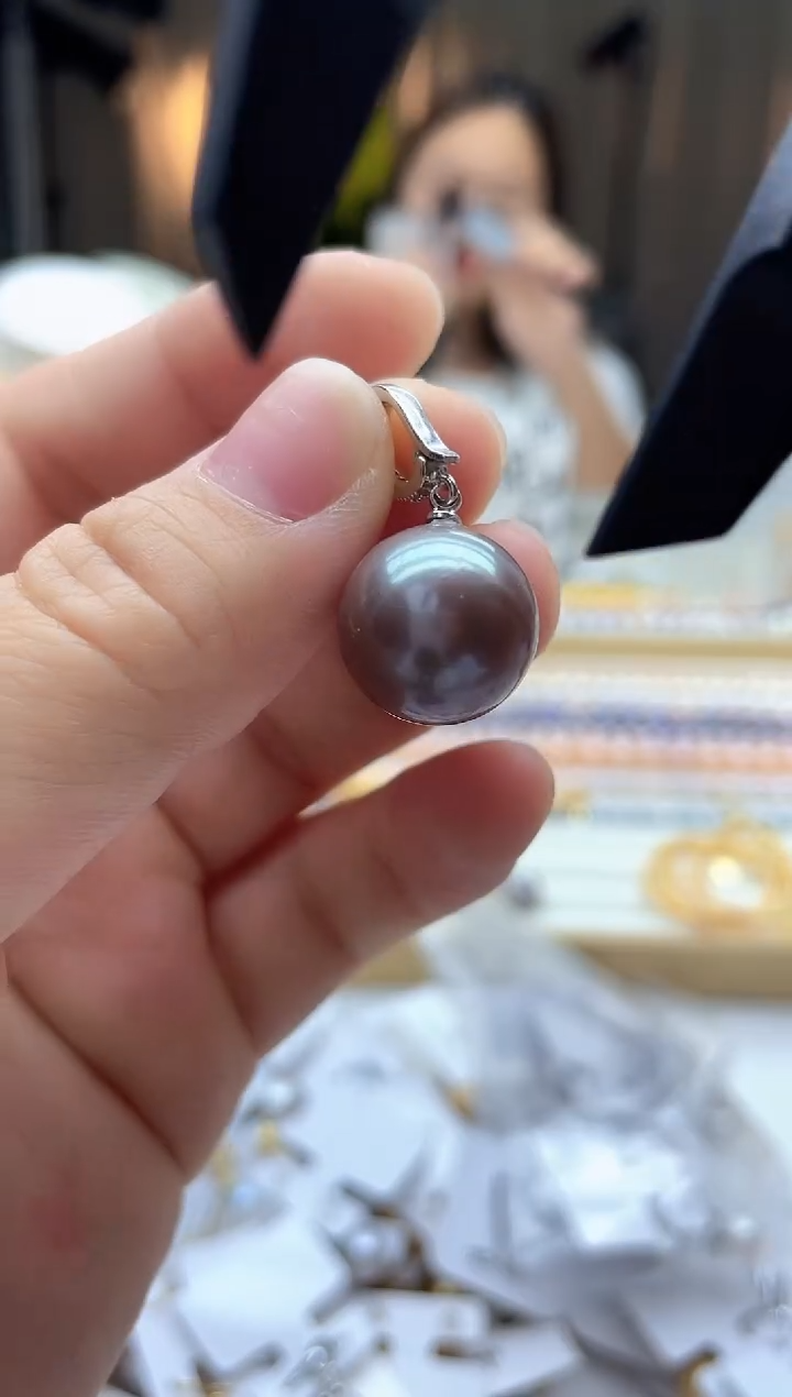 吊坠(不含链)未镶嵌淡水珍珠15mm妖紫万能扣吊坠
