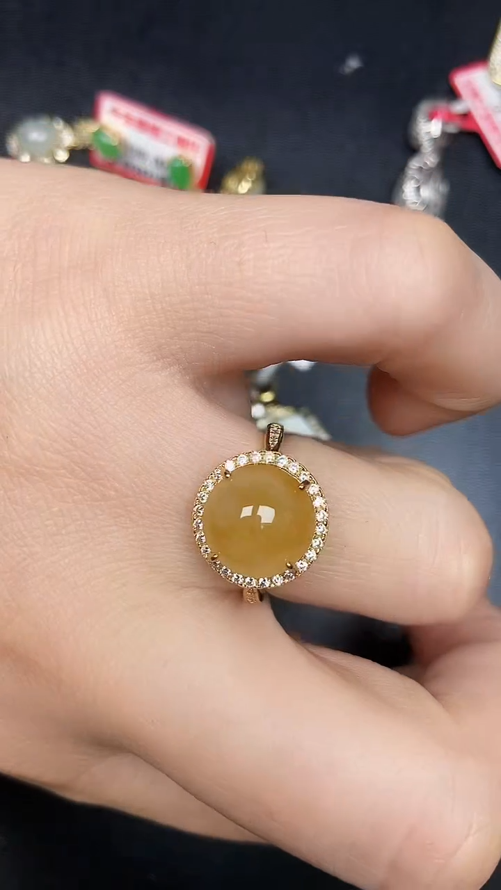 银S925镶嵌戒指翡翠3300