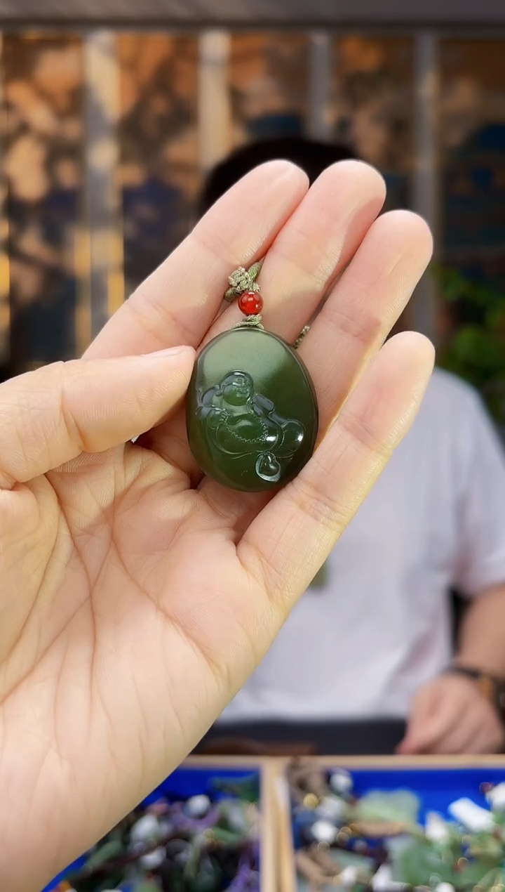 和田玉未镶嵌挂件拍一发一