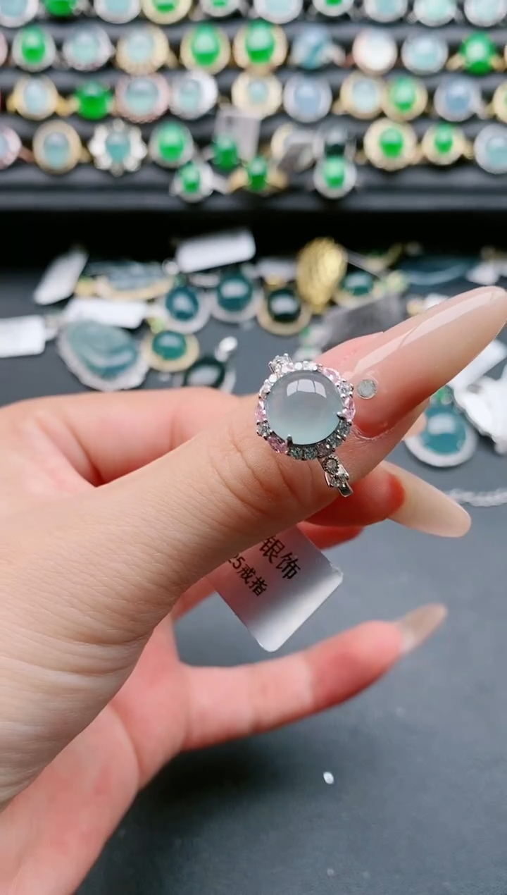 【闪购商品】翡翠戒指银S925镶嵌1111111