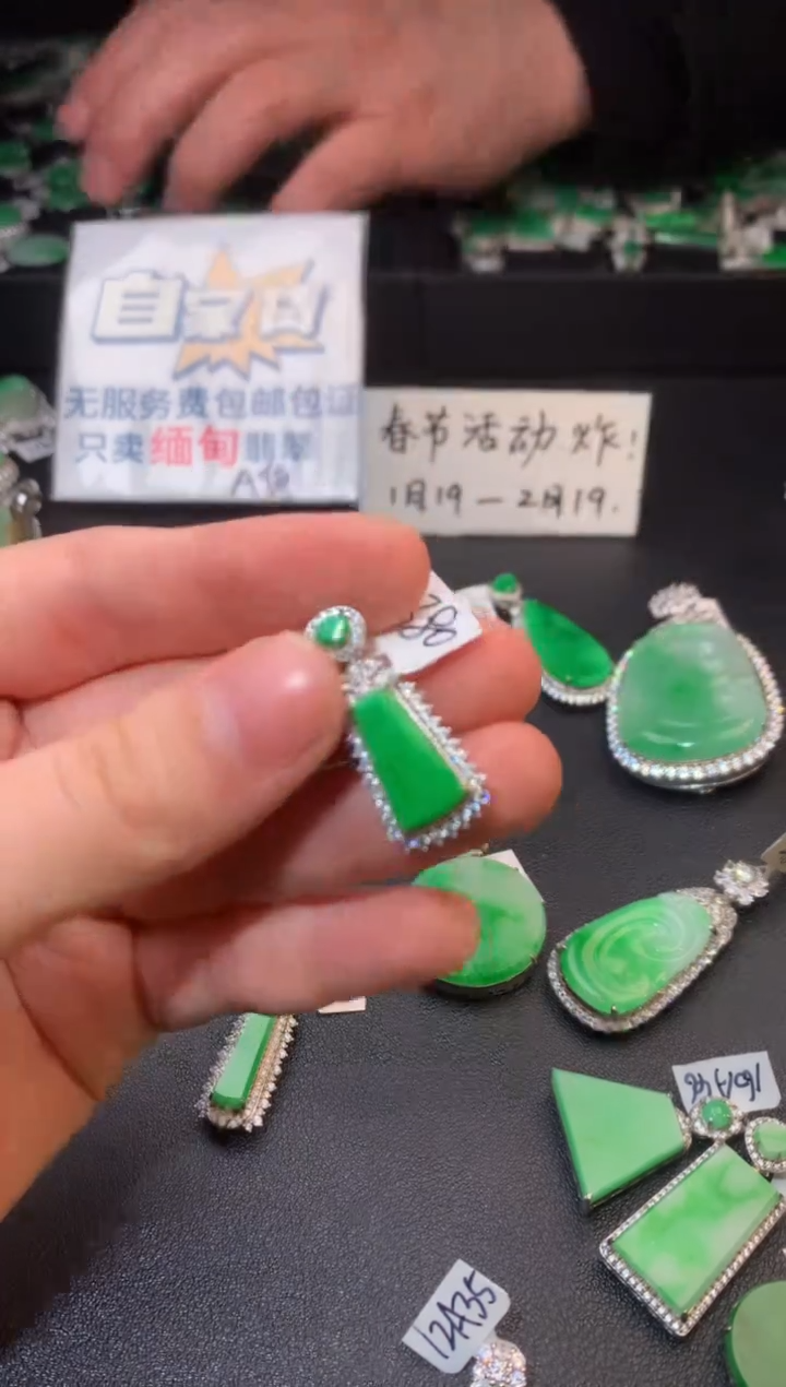 【闪购商品】翡翠颈饰银S925镶嵌翡翠1