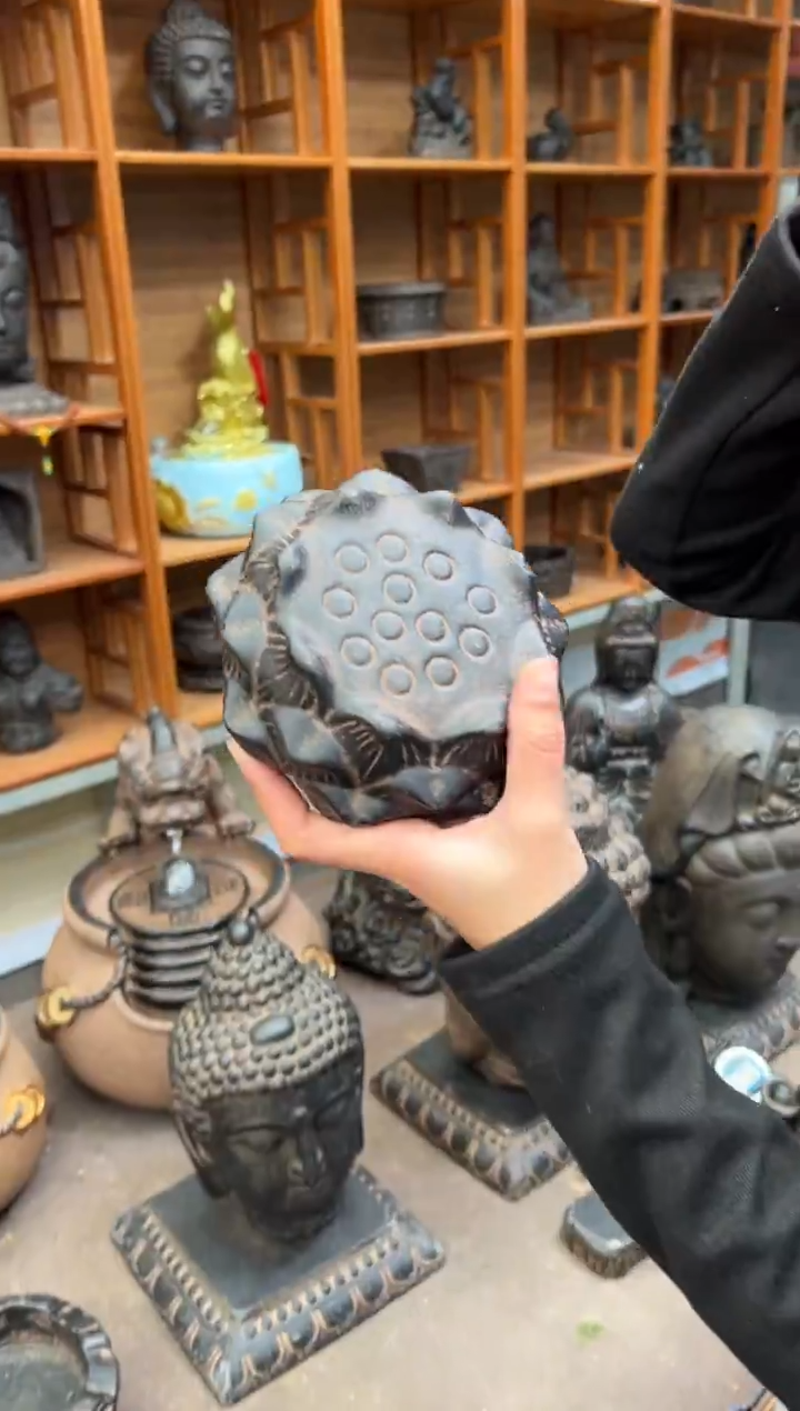 陶土莲蓬实心底座