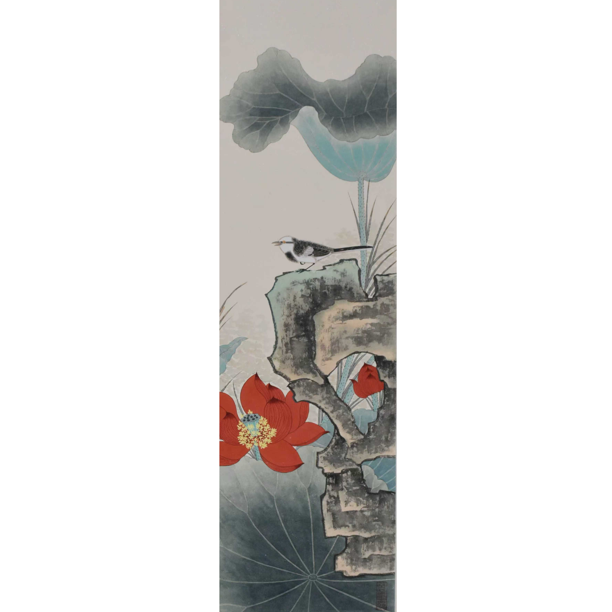 HM7198 花鸟 98×33cm 纸本立轴 2.9平尺