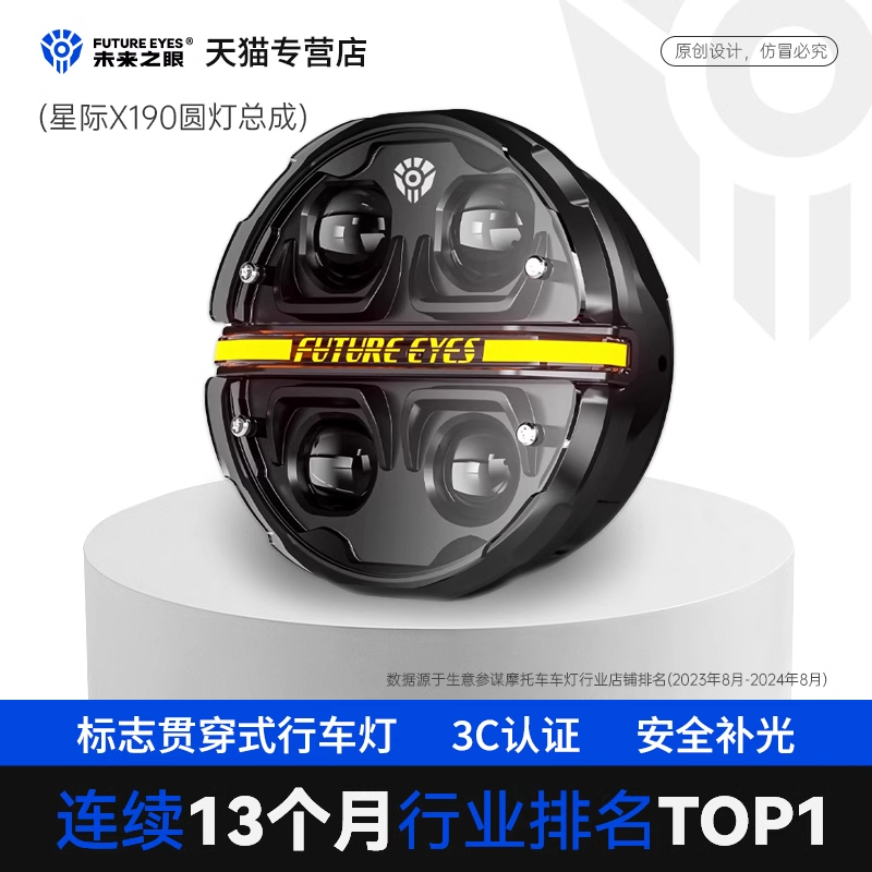 未来之眼星际X190适用春风本田无极豪爵大灯总成改装MotorTour