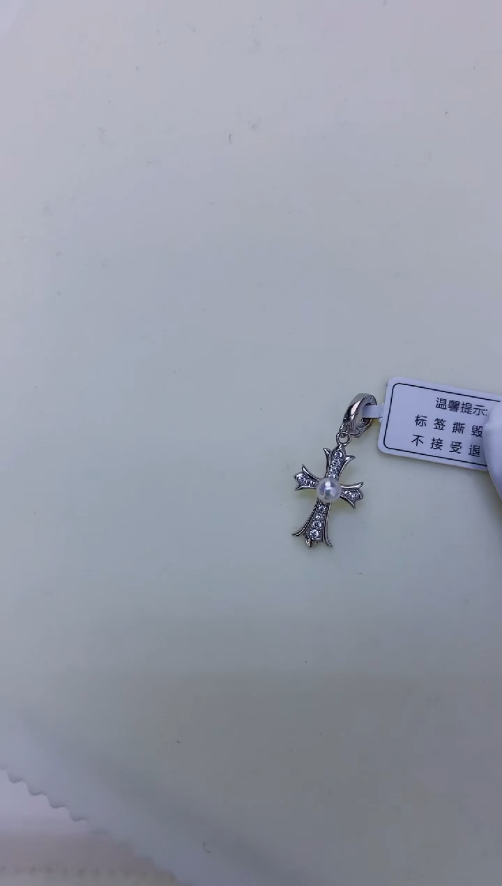 银S925镶嵌饰品海水珍珠设计款吊坠