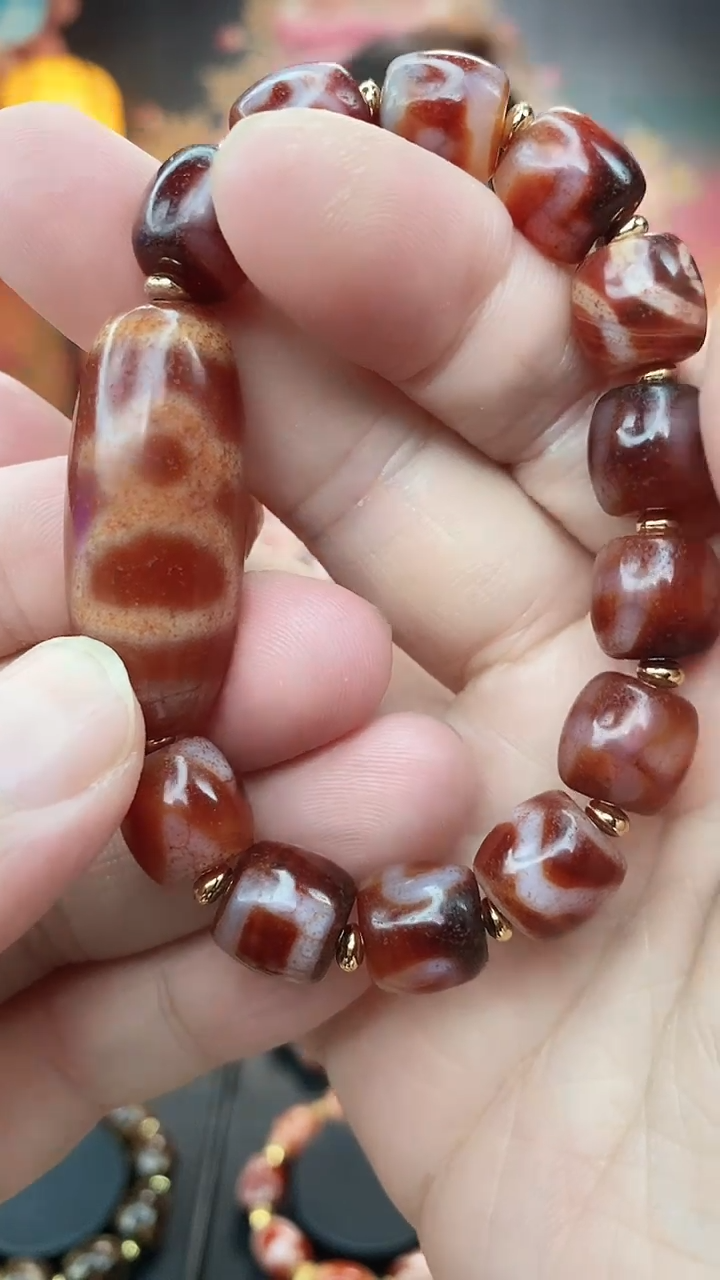 【闪购商品】玛瑙/玉髓手串未镶嵌玛瑙双财财手串