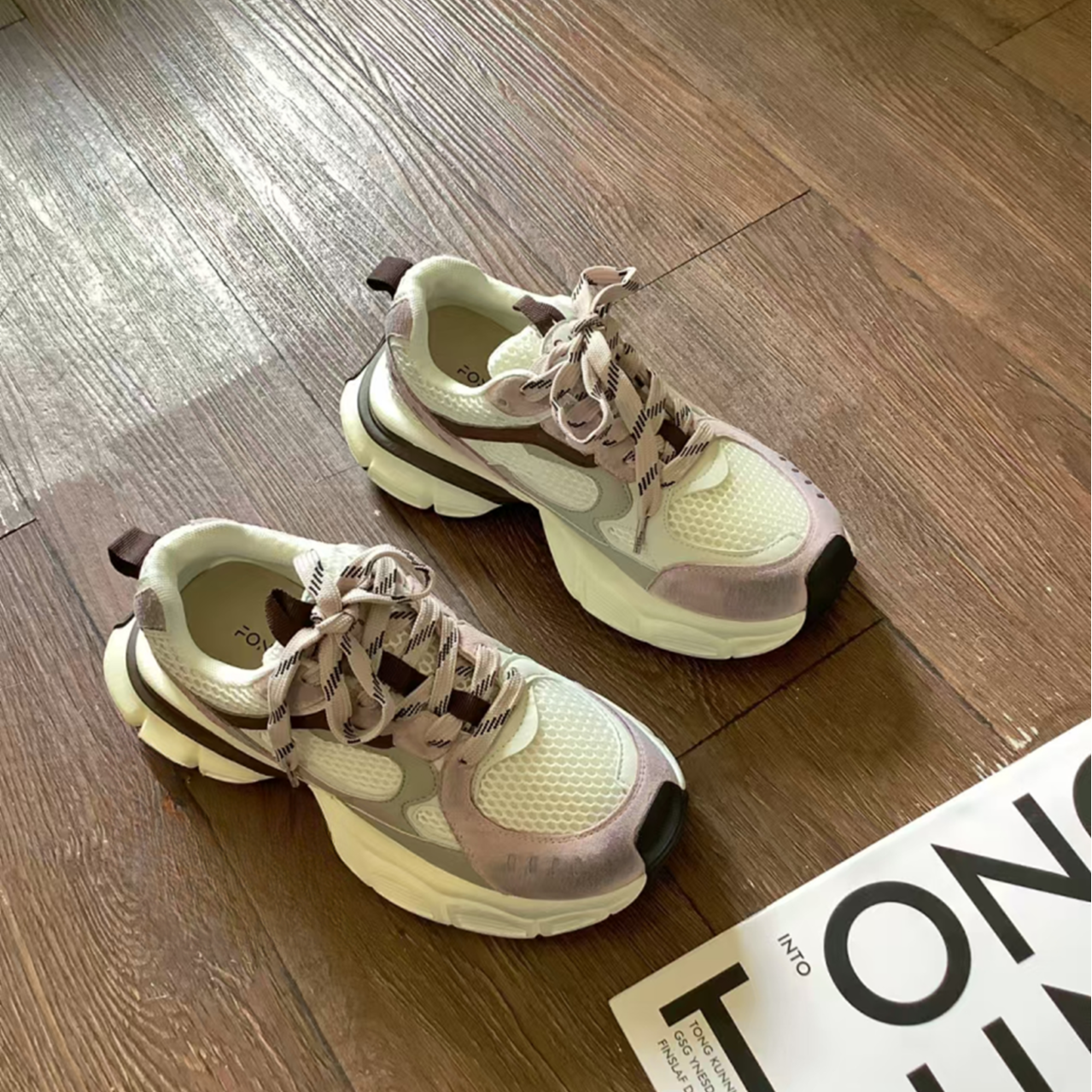 静姐【老爹鞋】~新款百搭拼接休闲厚底运动老爹鞋 6808