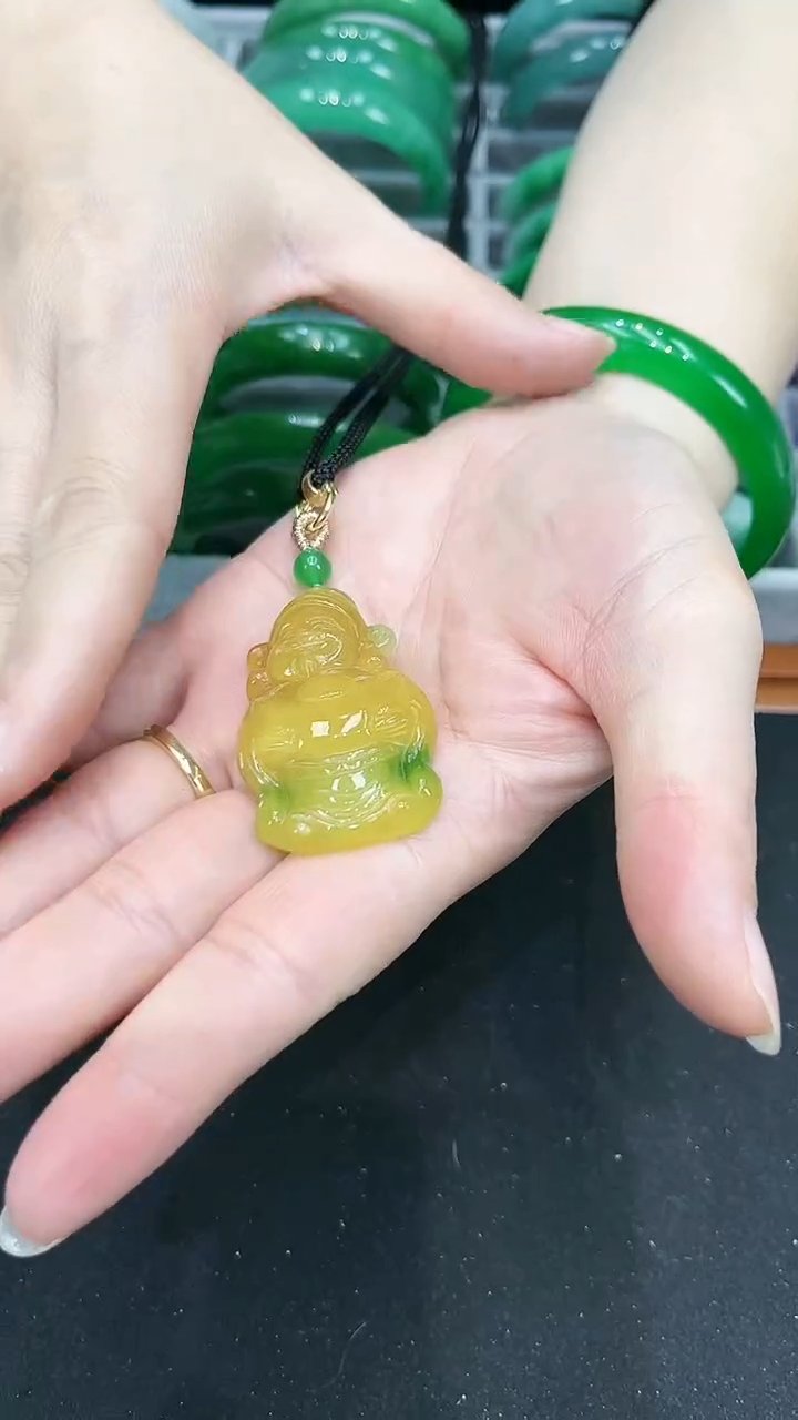 【闪购商品】砖雕s150    黄财神吊坠