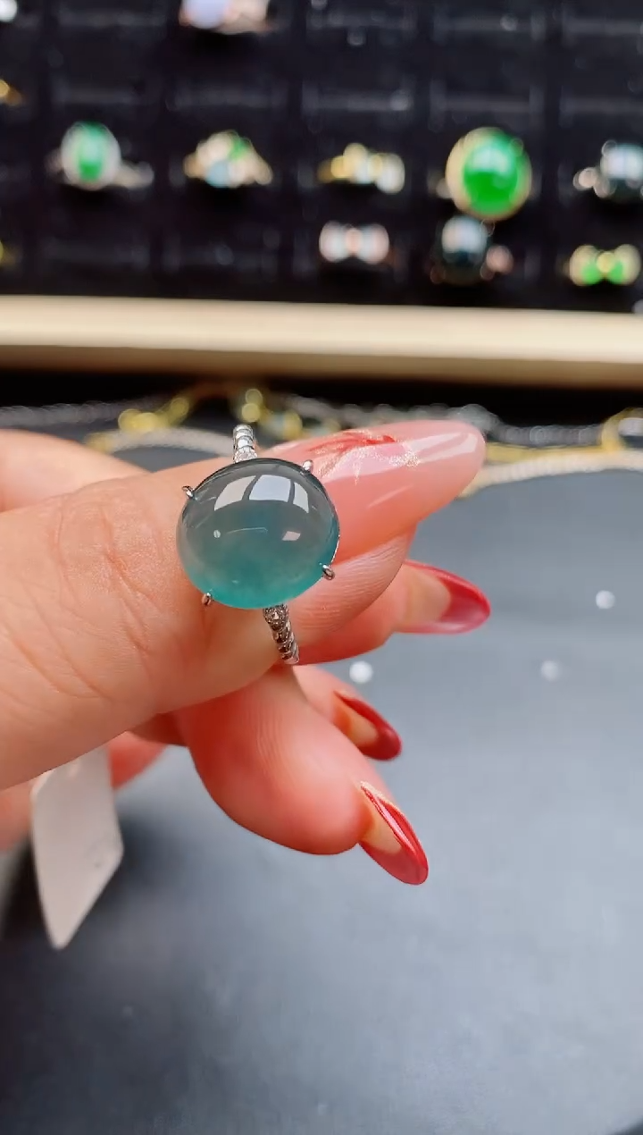 【闪购商品】翡翠戒指银S925镶嵌058050