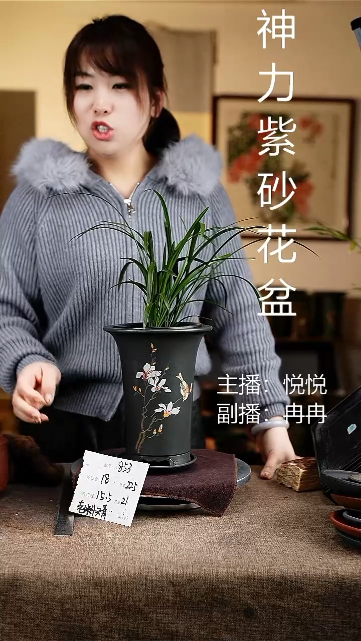 紫砂花盆花卉工艺853+z