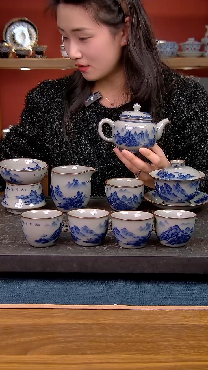 简装家用款9件套 老陶泥开片纹陶瓷茶具