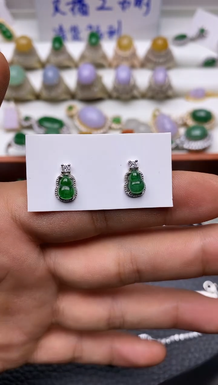 未镶嵌翡翠耳饰2987