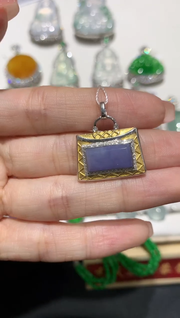 【闪购商品】翡翠吊坠(不含链)18K金镶嵌团购2