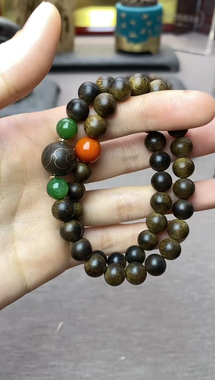 【闪购商品】沉香手串芽庄黄棋楠沉水老料0.8＋祥云1.2设计