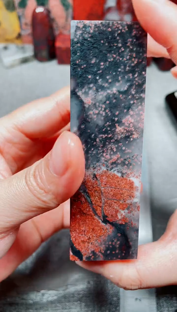 桂林鸡血玉素章3.0左右23